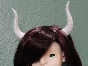 Minotaur Horns: MSD BJD doll size in White Natural Versatile Plastic