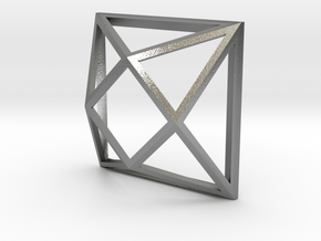 Faceted Square in Natural Silver