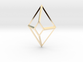 Cut-Off Diamond in 14k Gold Plated Brass