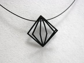 3D Fanned Diamond in Black Natural Versatile Plastic