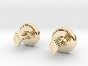 Yin Yang Cuff Links - Small in 14k Gold Plated Brass