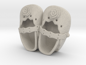 Baby Shower Decorations - Baby Shoes - One Color  in Natural Sandstone