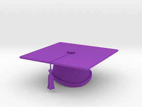 Graduation Cap - One Color in Purple Processed Versatile Plastic