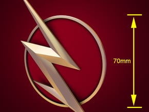 The Flash - Right Ear Bolt (TV Flash) -70mm in White Natural Versatile Plastic