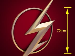 The Flash - Left Ear Bolt (TV Flash) -70mm in White Natural Versatile Plastic