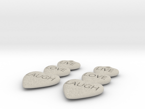 Live Love Laugh Hearts Earrings in Natural Sandstone