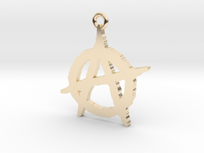 Anarchy Symbol Pendant in 14k Gold Plated Brass