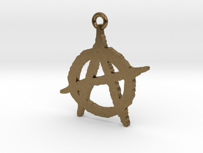 Anarchy Symbol Pendant in Natural Bronze