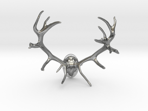 Red Deer Antler Mount 40mm in Natural Silver