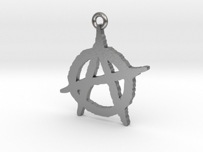 Anarchy Symbol Pendant in Natural Silver