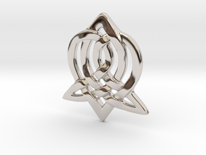 Celtic Sister Pendant in Rhodium Plated Brass
