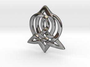 Celtic Sister Pendant in Fine Detail Polished Silver