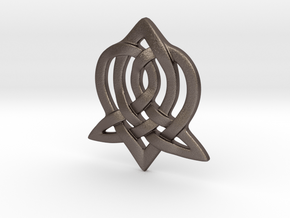 Celtic Sister Pendant in Polished Bronzed Silver Steel