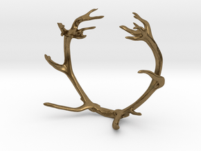 Red Deer Antler Bracelet in Natural Bronze