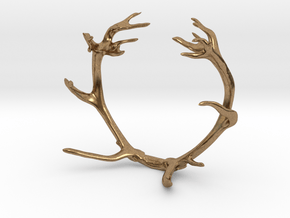 Red Deer Antler Bracelet in Natural Brass