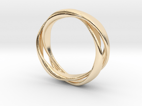 3-Twist Ring in 14k Gold Plated Brass