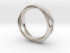 3-Twist Ring in Rhodium Plated Brass