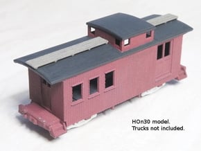 HOn30 25 foot Caboose A in White Natural Versatile Plastic