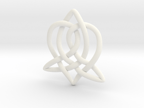 Celtic Sister Pendant - Tube Version in White Processed Versatile Plastic