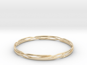Stripes Bangle in 14k Gold Plated Brass