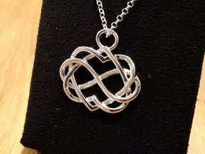 Infinity Heart Pendant in Fine Detail Polished Silver