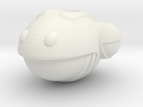 Have A Nice Day - Smiley Space Ship Bead 001 in White Natural Versatile Plastic