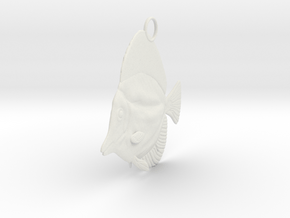 Fish Pendant in White Natural Versatile Plastic