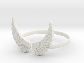 Wings Ring in White Natural Versatile Plastic
