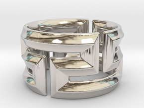 Maeander Ring 18mm in Platinum