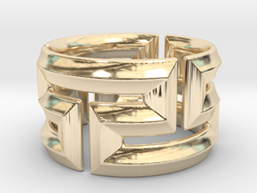 Maeander Ring 18mm in 14k Gold Plated Brass