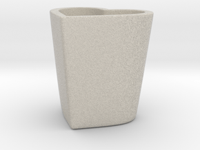 Espresso Heart Cup in Natural Sandstone