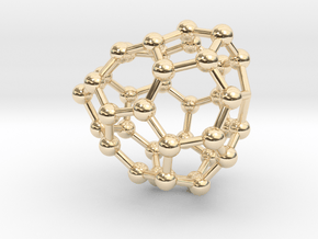 0089 Fullerene c38-8 c1 in 14k Gold Plated Brass