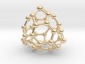 0090 Fullerene c38-9 d3 in 14k Gold Plated Brass