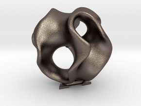 Gyrox - 50mm  in Polished Bronzed Silver Steel