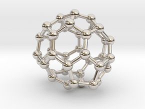 0092 Fullerene c38-11 c1 in Rhodium Plated Brass