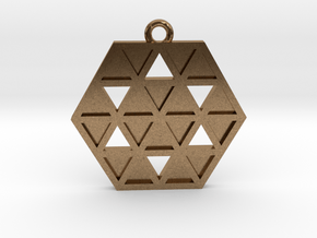 Triforce Star Of David Pendant in Natural Brass