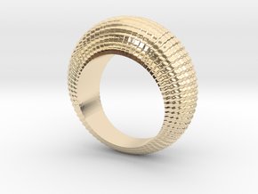 0100 Antisymmetric Torus Ring (Size 6) #001 in 14k Gold Plated Brass