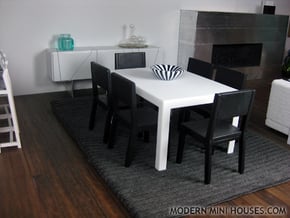 Sei Modern Dining Table 1:12 scale in White Processed Versatile Plastic