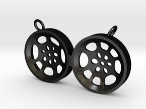 Double Tenor "void" steelpan pendant, M in Matte Black Steel