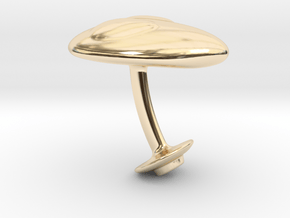 Alien Abductor Cufflink x1 in 14k Gold Plated Brass