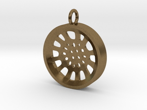 High Tenor "void" steelpan pendant, S in Natural Bronze