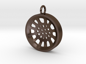 High Tenor "void" steelpan pendant, S in Polished Bronze Steel