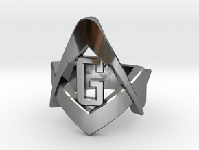 Freemason S&C - USA Size #11 in Fine Detail Polished Silver