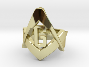Freemason S&C - USA Size #11 in 18k Gold Plated Brass