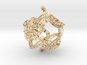 Mesh Cube in 14K Yellow Gold