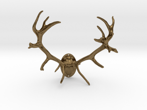 Red Deer Antler Mount - 50mm in Natural Bronze