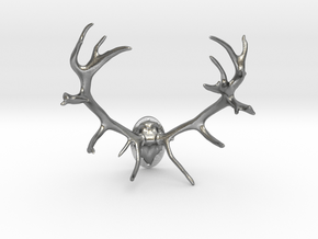 Red Deer Antler Mount - 50mm in Natural Silver