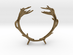 Red Deer Antler Necklace With Loops in Natural Bronze