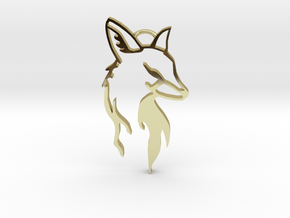 Fox Pendant in 18k Gold Plated Brass