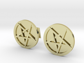 Inverted Pentacle Cufflinks in 18k Gold Plated Brass
